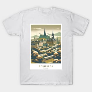 "Vintage Edinburgh Scotland Travel Poster T-Shirt